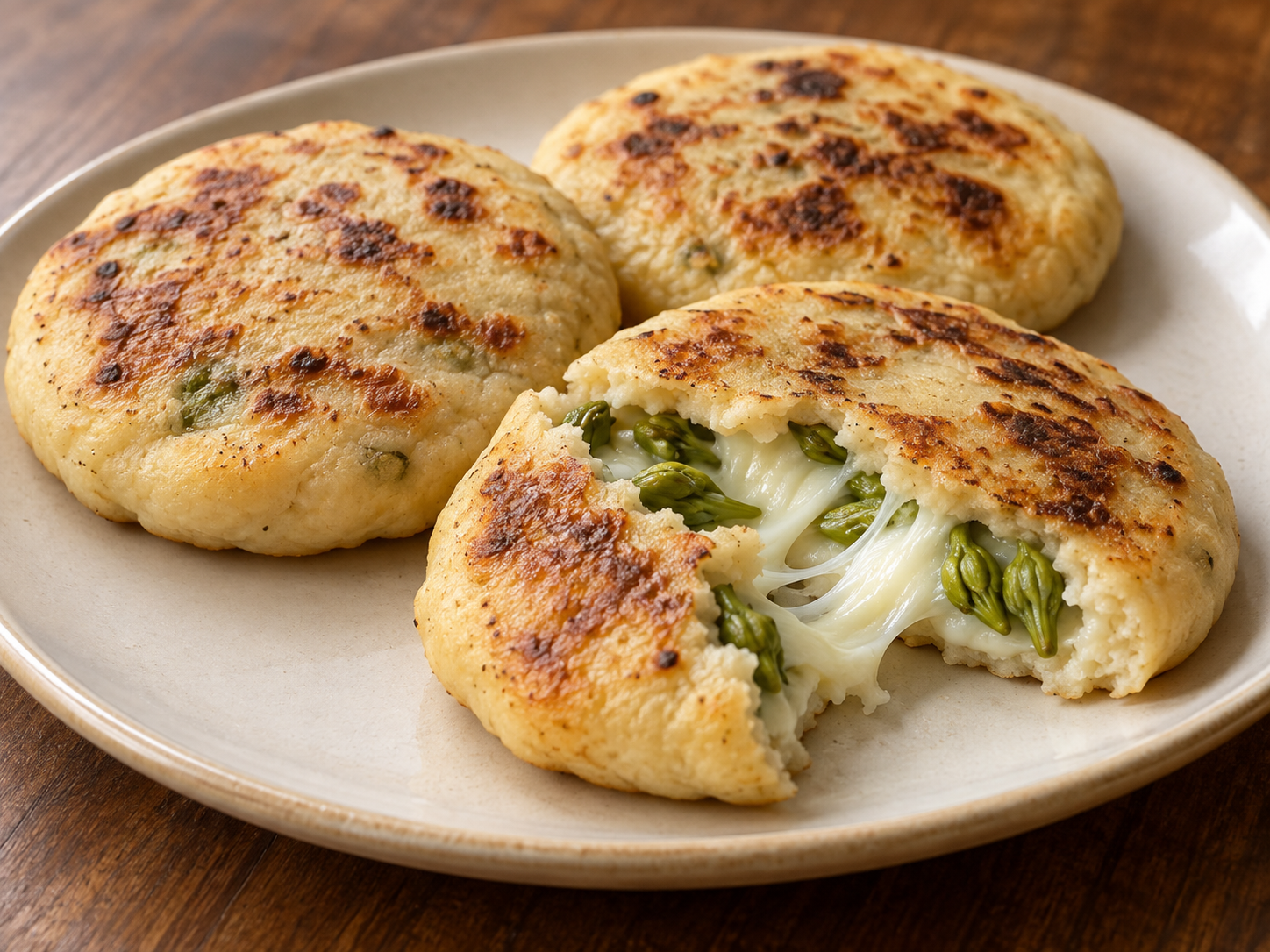 AI illustration of corn pupusas filled with cheese and loroco